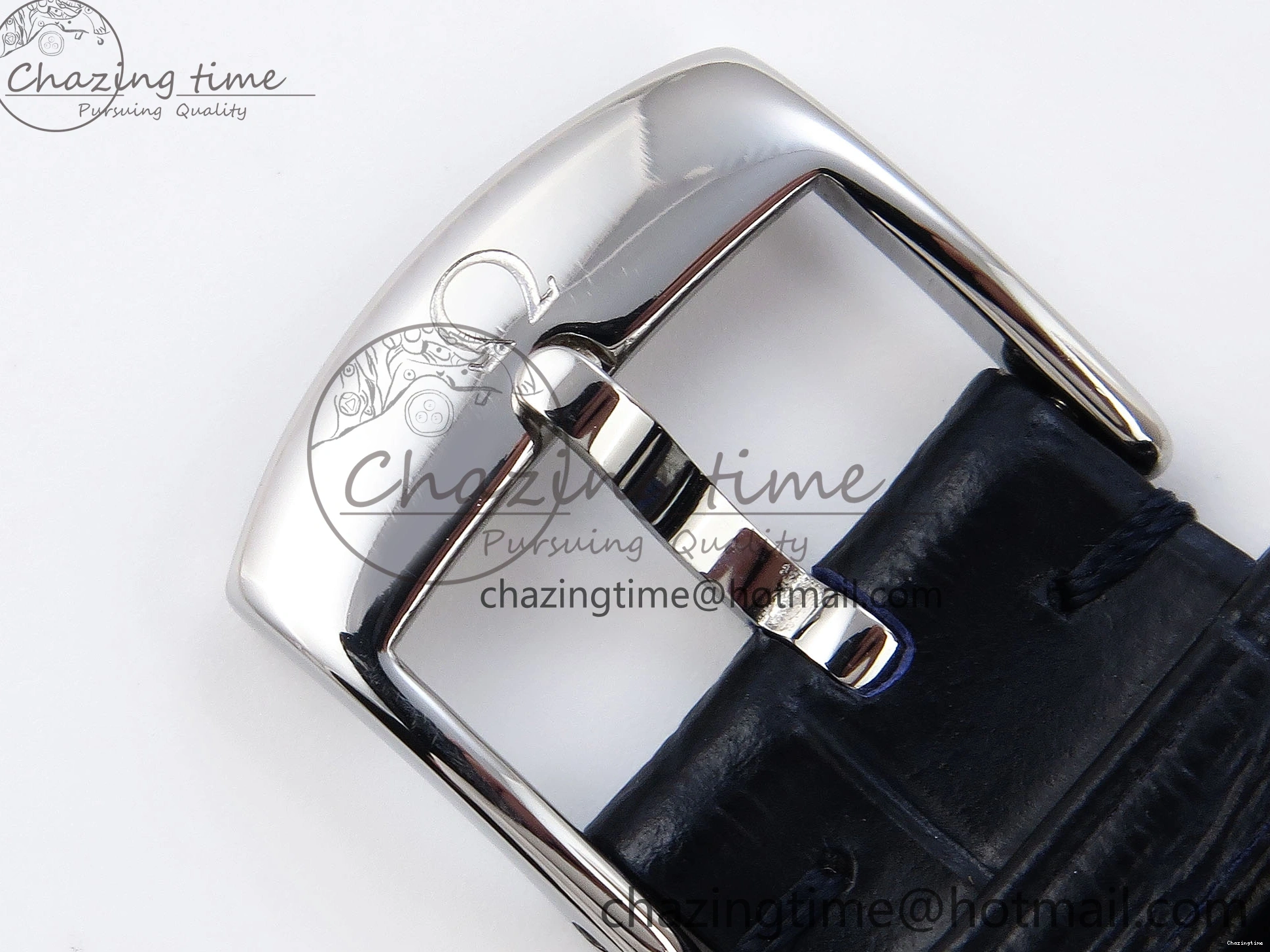 0413 Trendsetting De Ville Power Reserve SS MKF 1:1 Best Edition Blue Textured Dial on Black Leather Strap A 7742